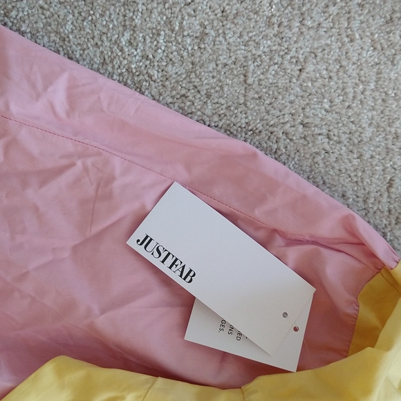 A super summery Just Fab yellow, pink, and blue dress size Large - Picture 5 of 6